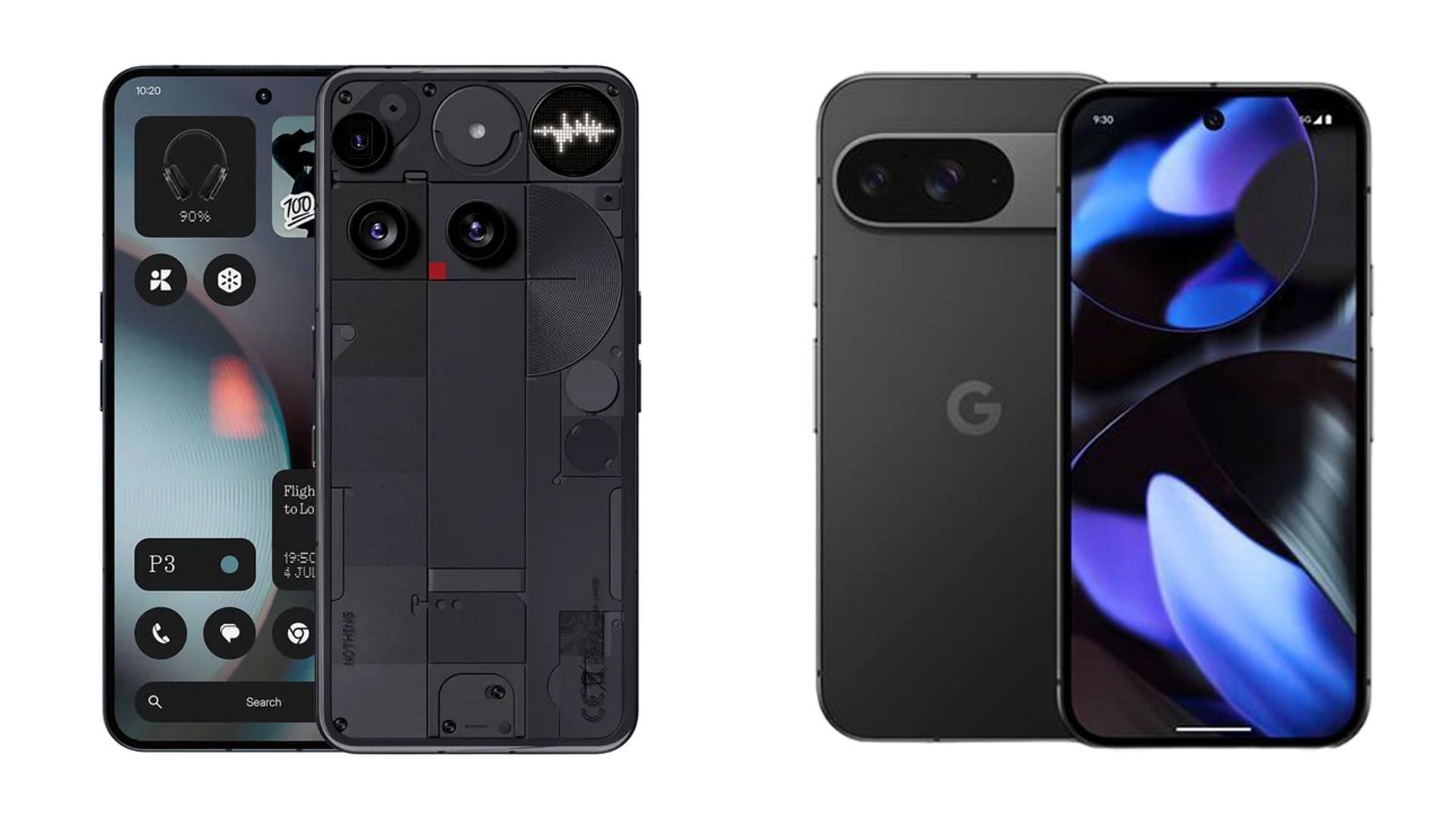 The new Phone 3 and the Pixel 9 are both excellent flagships in this price segment (Image via Nothing, Google)